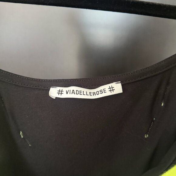 Black T-Shirt Dress Viadellerose #VDR Italian Fashion - Picture 3 of 6